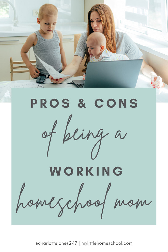 Mom and two kids - homeschooling while working with my little homeschool